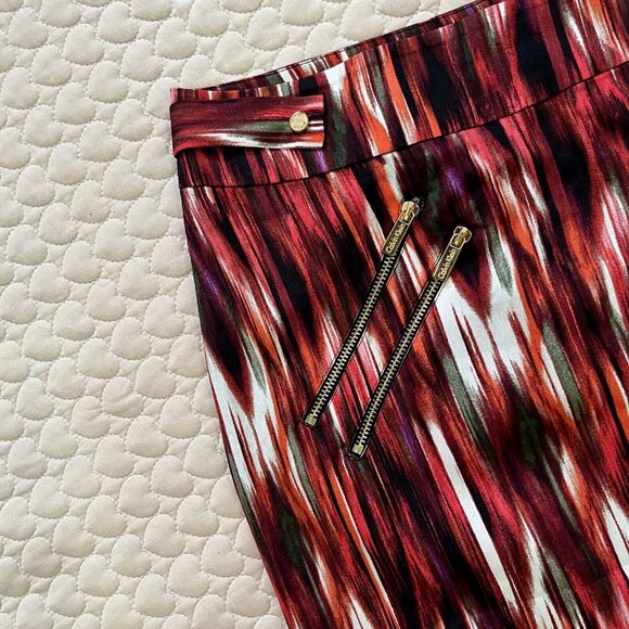 NWT Calvin Klein Sz 8 Ikat Pattern Striped Pencil Skirt Lined Chiffon - Picture 3 of 10